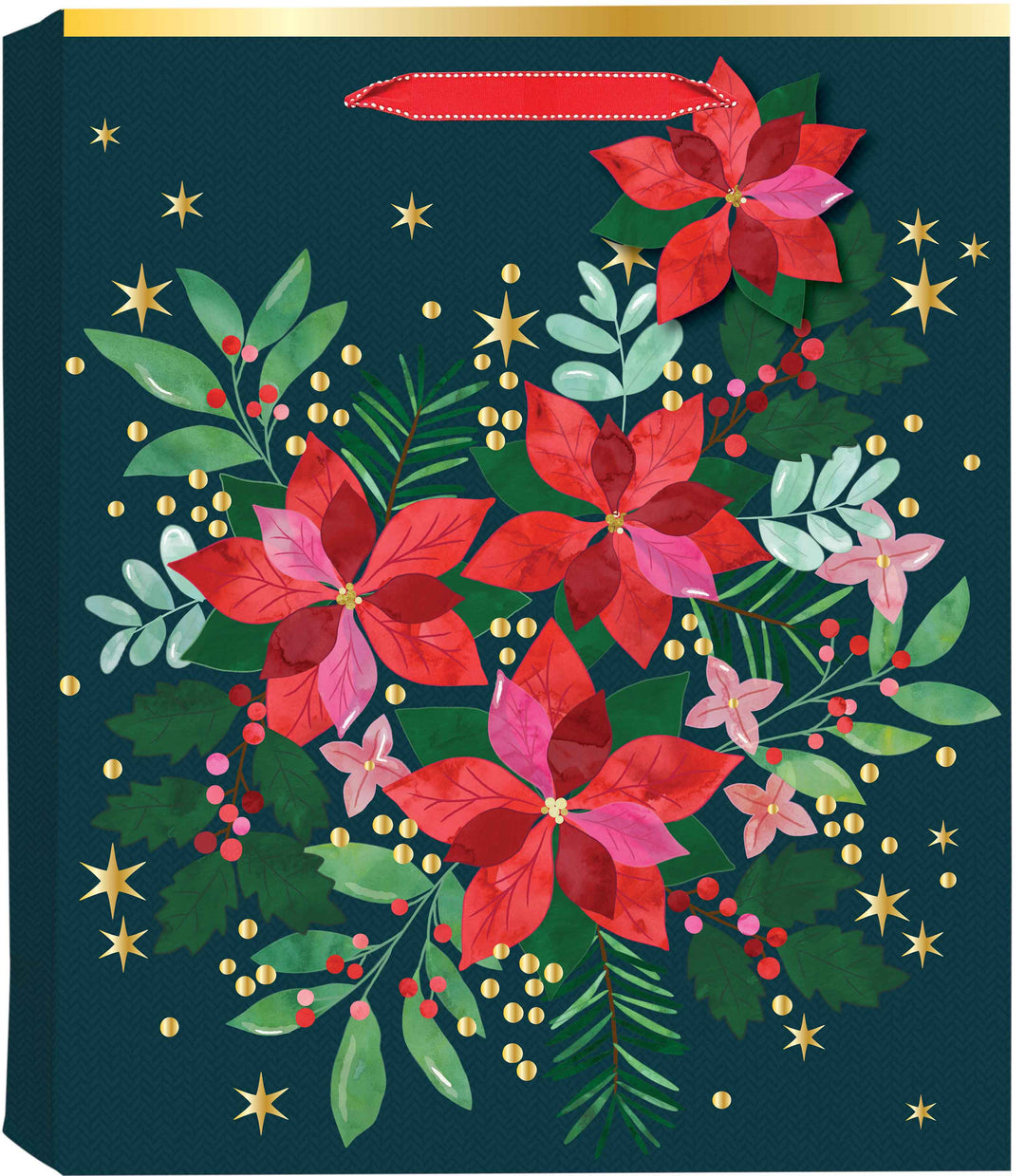 Design Design Holiday Poinsettia Gift Bag - Large