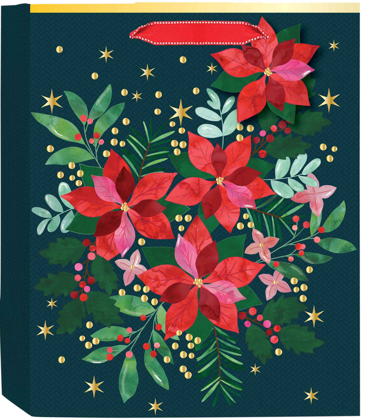 Design Design Holiday Poinsettia Gift Bag - Medium