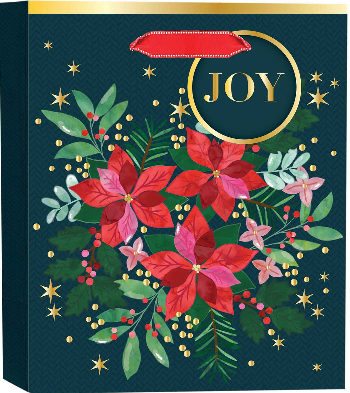 Design Design Holiday Poinsettia Gift Bag - Small Square