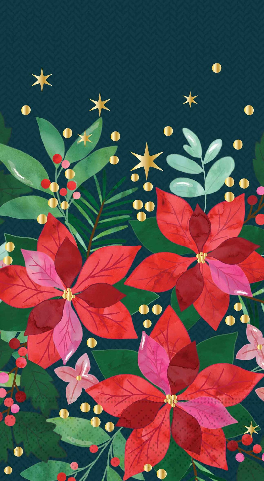 Design Design Holiday Poinsettia Guest Towel Napkin