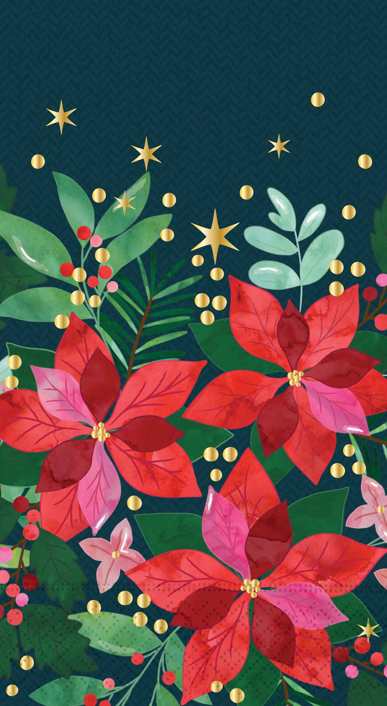 Design Design Holiday Poinsettia Guest Towel Napkin