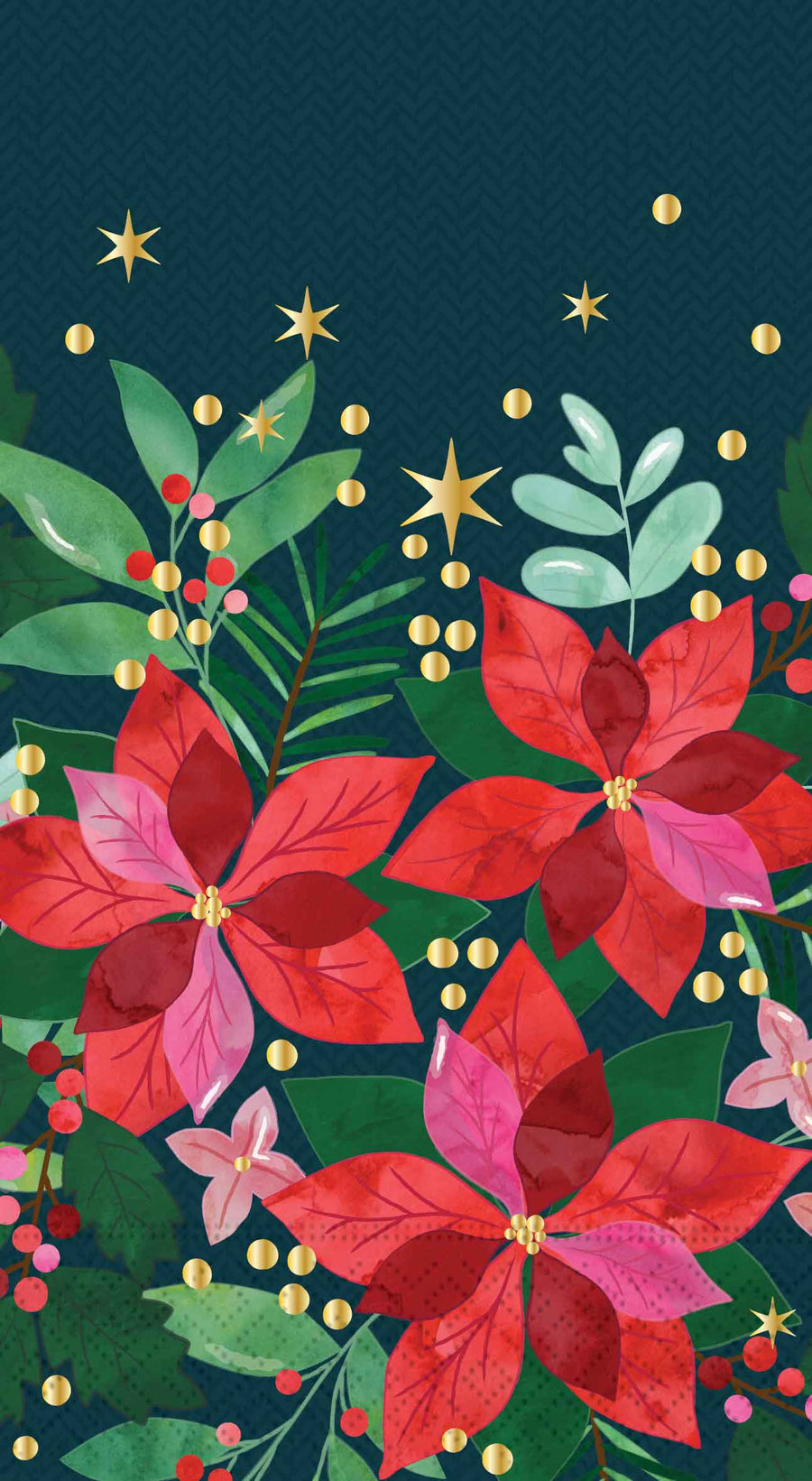 Design Design Holiday Poinsettia Guest Towel Napkin