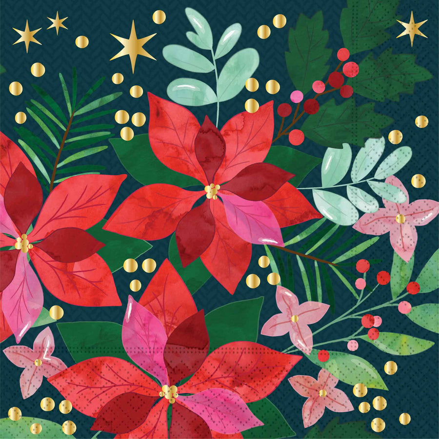 Design Design Holiday Poinsettia Luncheon Napkin