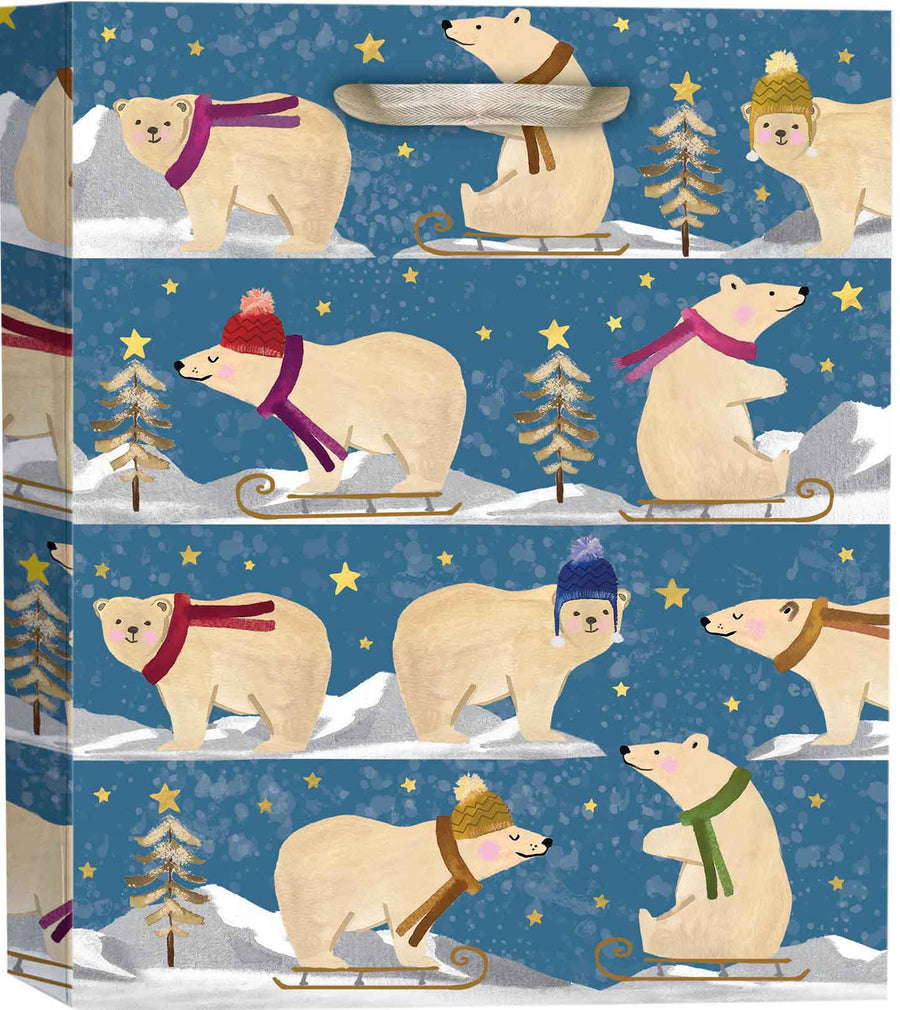 Design Design Holiday Polar Bear Playtime Gift Bag - Small Square