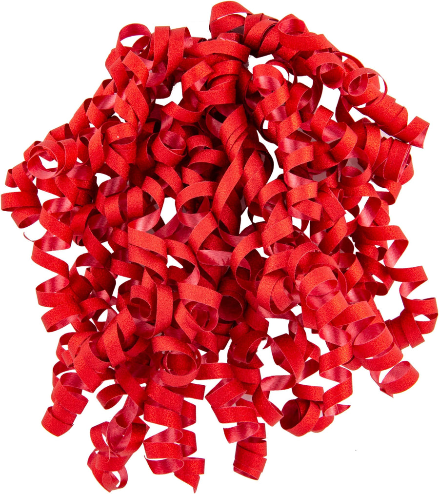 Design Design Holiday Red-Glitter Curly Bow