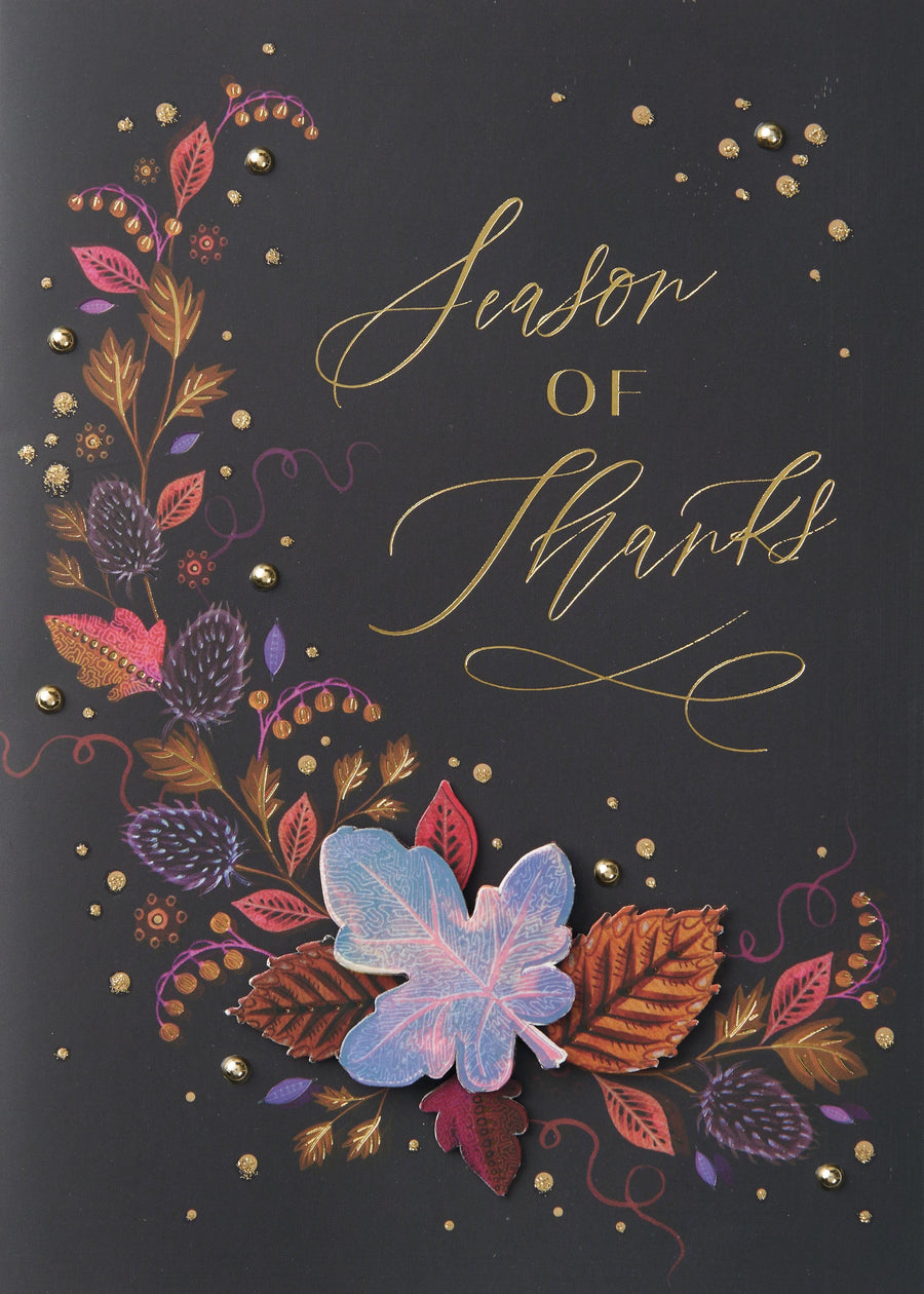 Design Design Holiday Season of Floral Thanks Greeting Card
