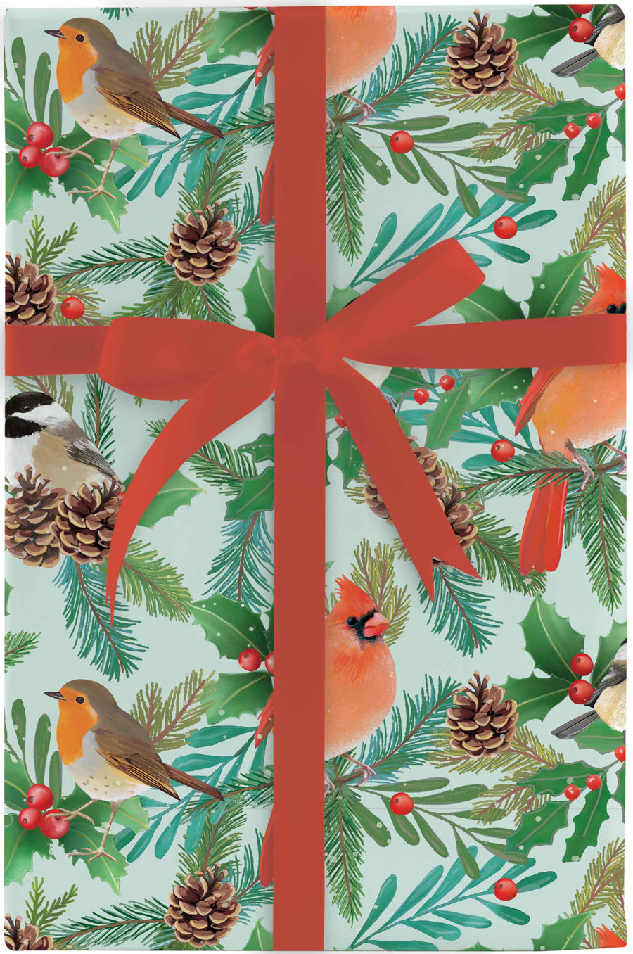 Design Design Holiday Snow Day Birds Gift Wrap