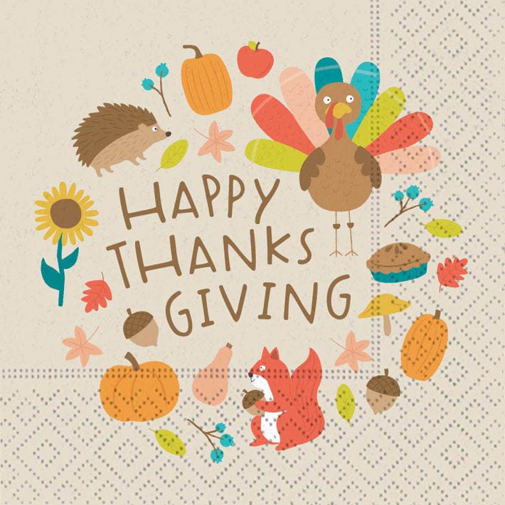 Design Design Holiday Turkey Feast Fun Beverage Napkin