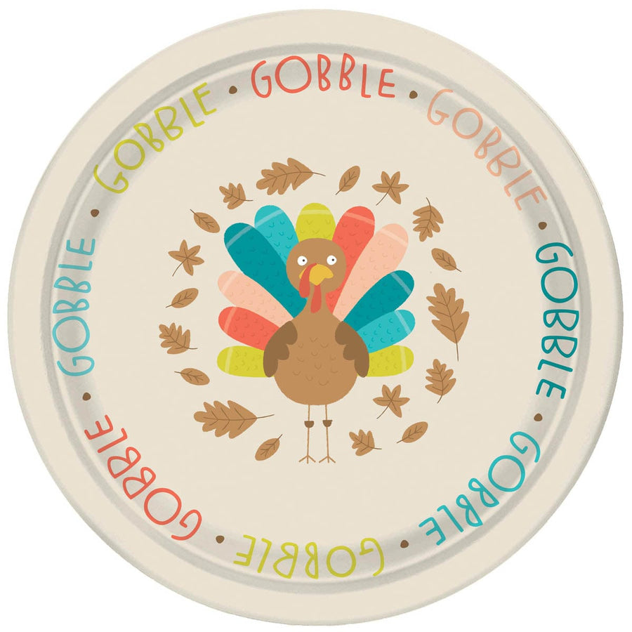 Design Design Holiday Turkey Feast Fun Paper Dessert Plate