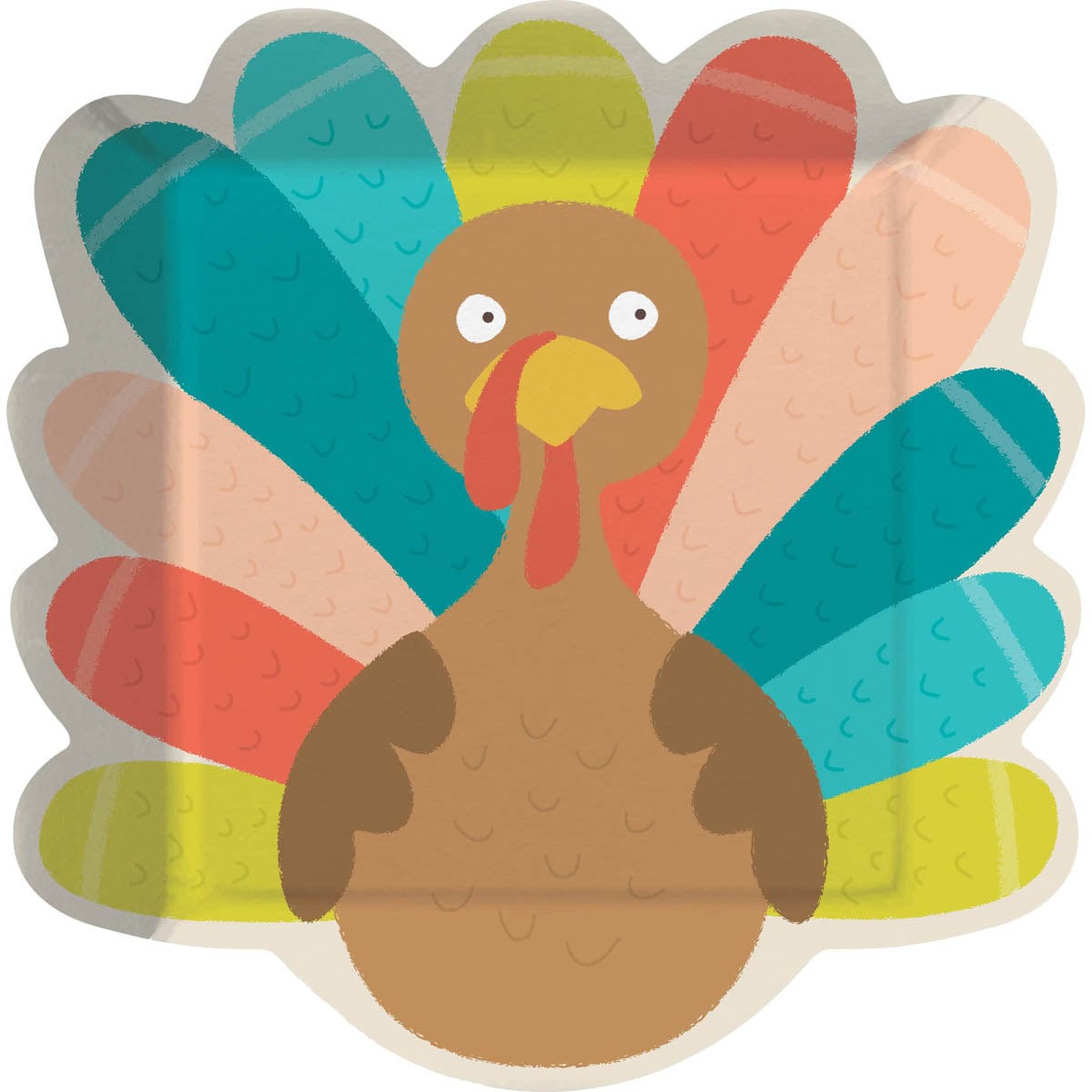 Design Design Holiday Turkey Feast Fun-Shaped Paper Dinner Plate