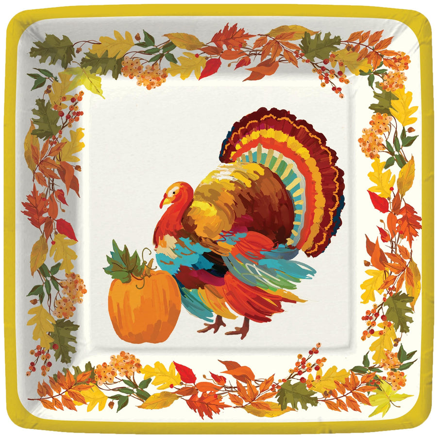 Design Design Holiday Turkey Give Thanks Paper Dessert Plate