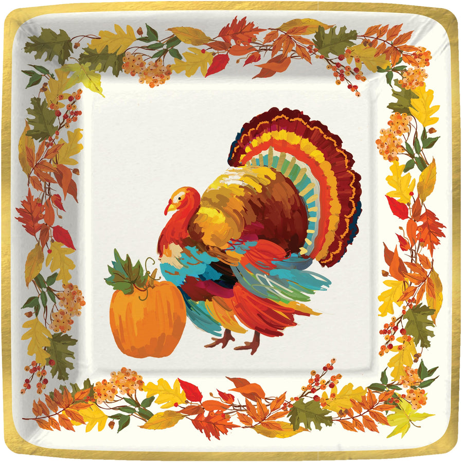 Design Design Holiday Turkey Give Thanks Paper Dinner Plate
