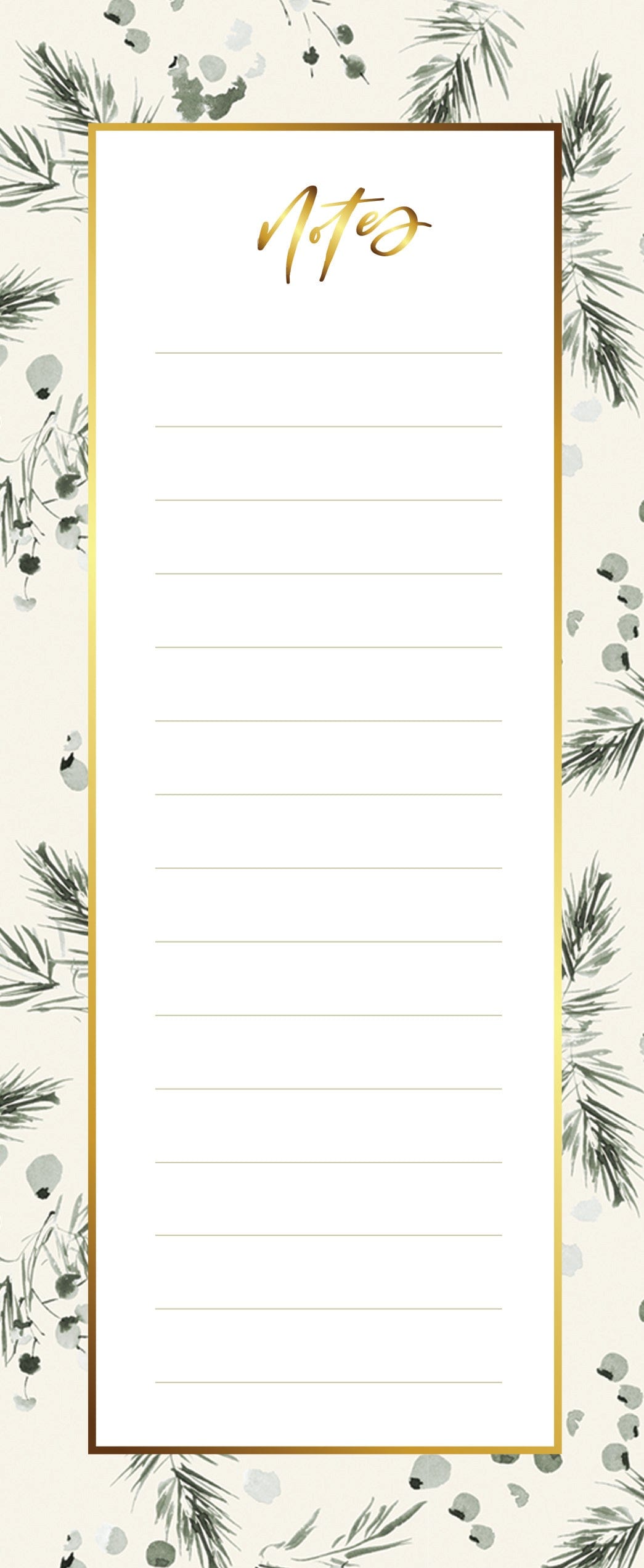 Design Design Notepad December Meadow Berries Magnetic Notepad