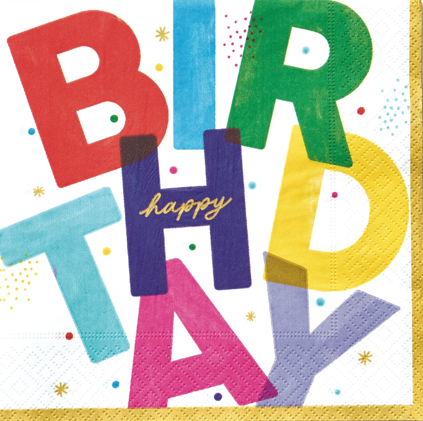 Design Design Party Birthday Block Luncheon Napkin