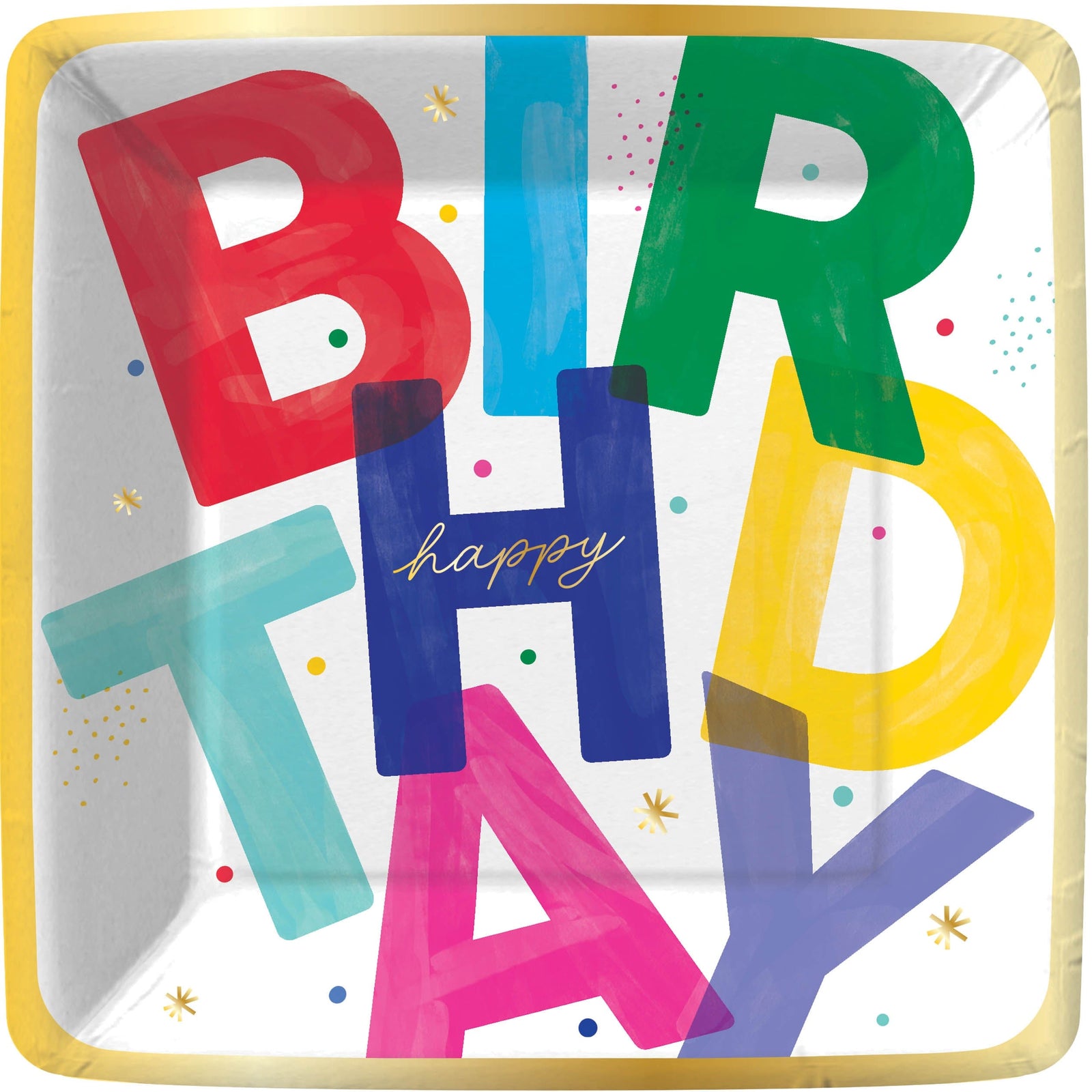 Design Design Party Birthday Block Paper Dessert Plate