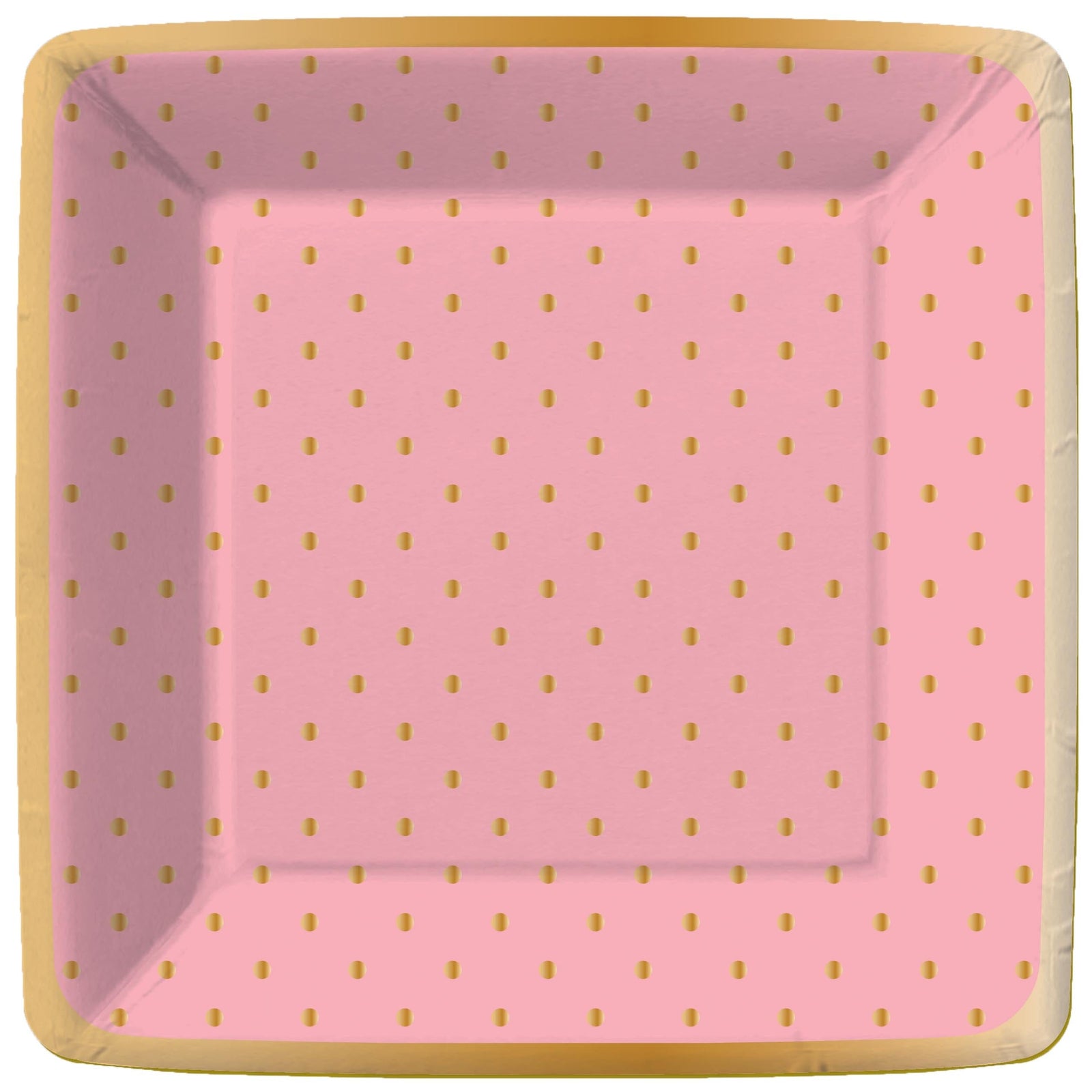 Design Design Party Gold Swiss Dots Paper Dessert Plate-Blossom