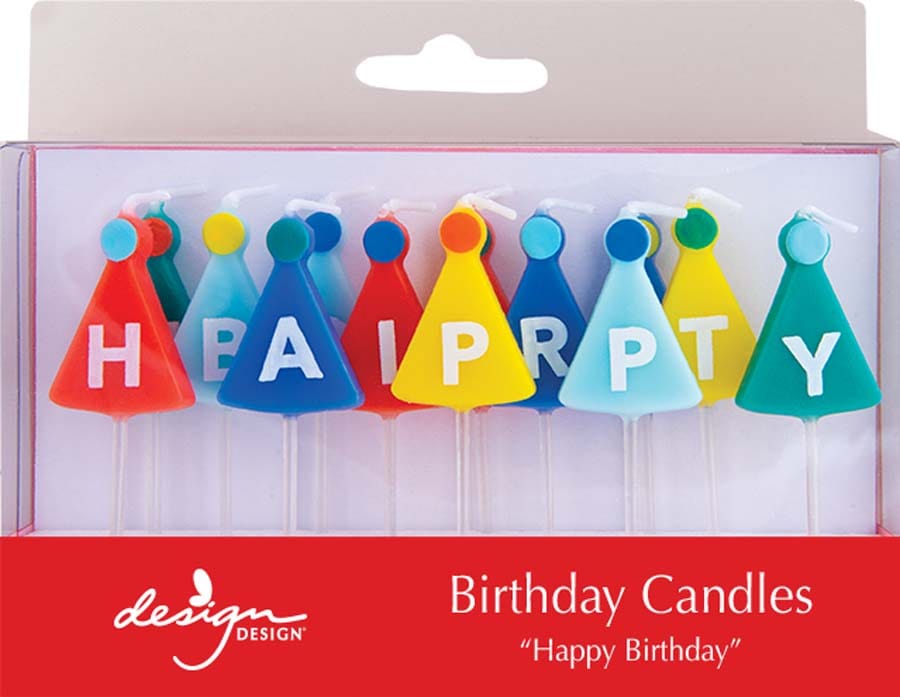 Design Design Party Happy Birthday Hats Sculpted Candles