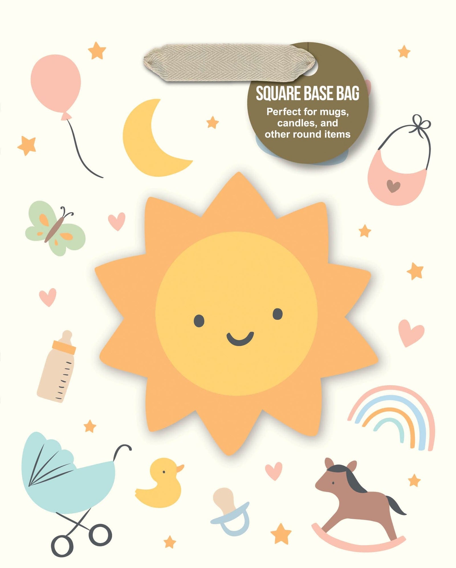 Design Design Party Oh Baby Small Square Tote Bag