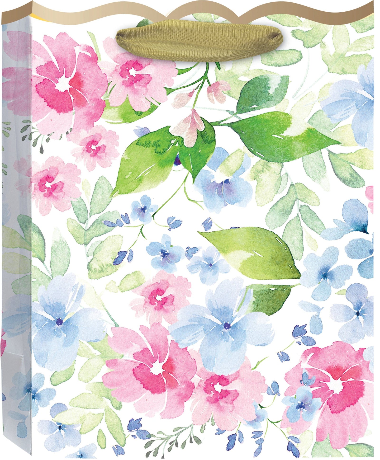 Design Design Party Pretty Florals in Pink and Blue Medium Tote Bag