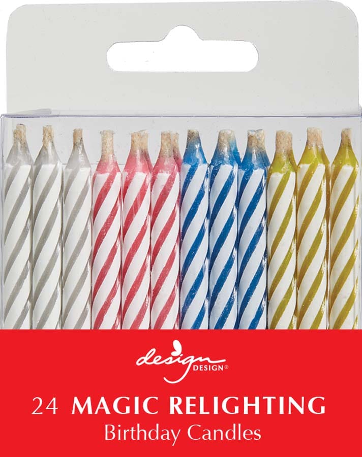 Design Design Party Primary Stripe Trick Candles