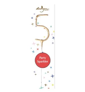 Design Design Party Supplies 5 Sparkler Number Cake Toppers