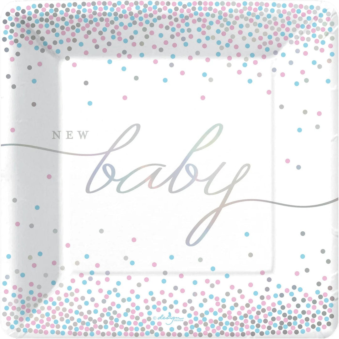 Design Design Party Supplies Baby Confetti Paper Dinner Plate