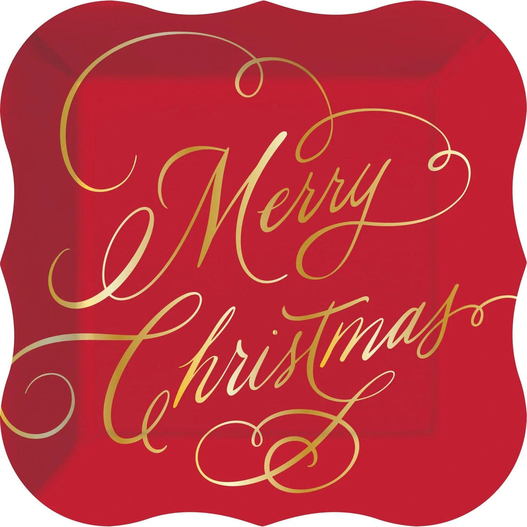 Design Design Party Supplies Merry Christmas Classic Script Dessert Plate