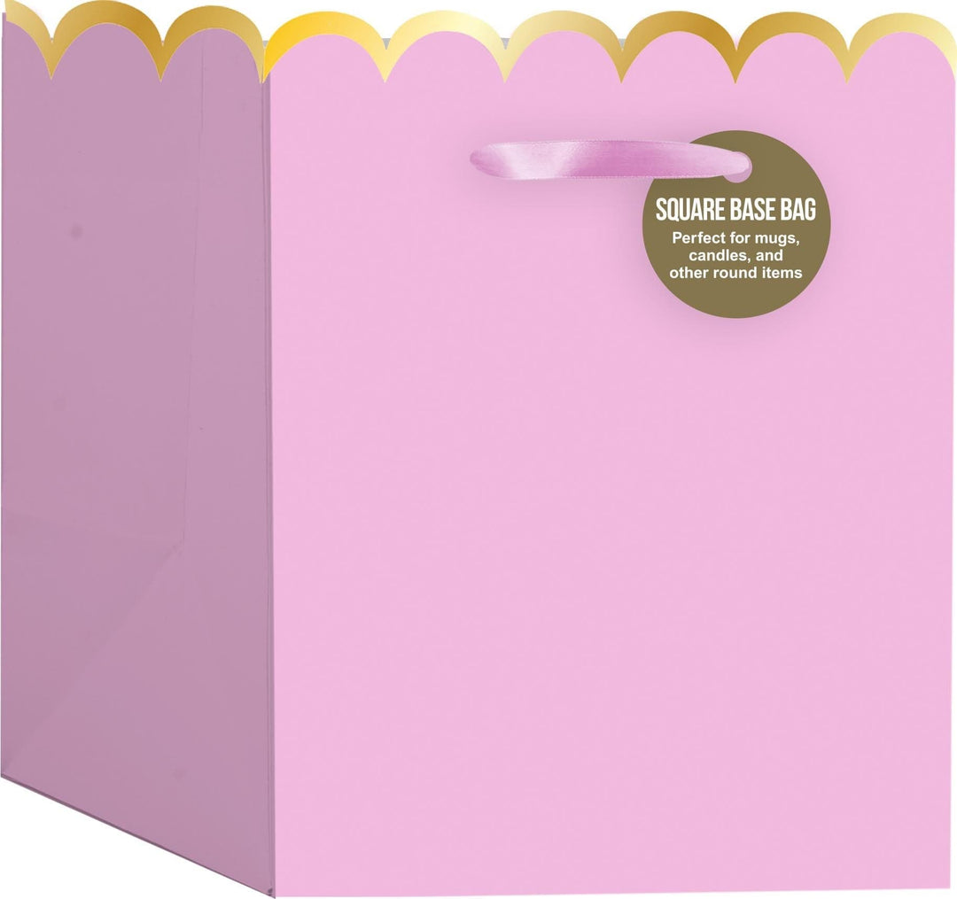Design Design Party Tulip Pink-Simple Scallop Small Square Tote Bag