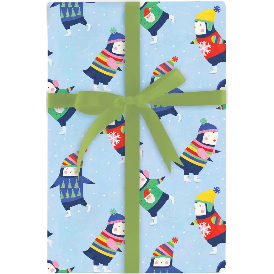 Design Design Tissue Paper Skating Penguins Gift Wrap