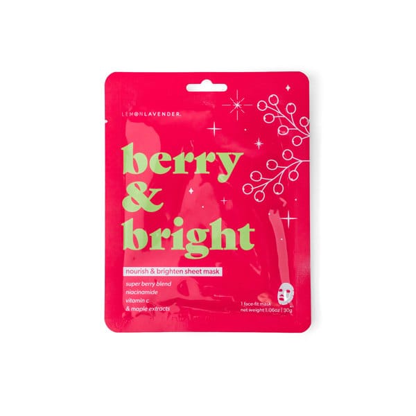 DM Merchandising Gifts Berry &amp; Bright Lemon Lavender Let It Glow Holiday Face Masks