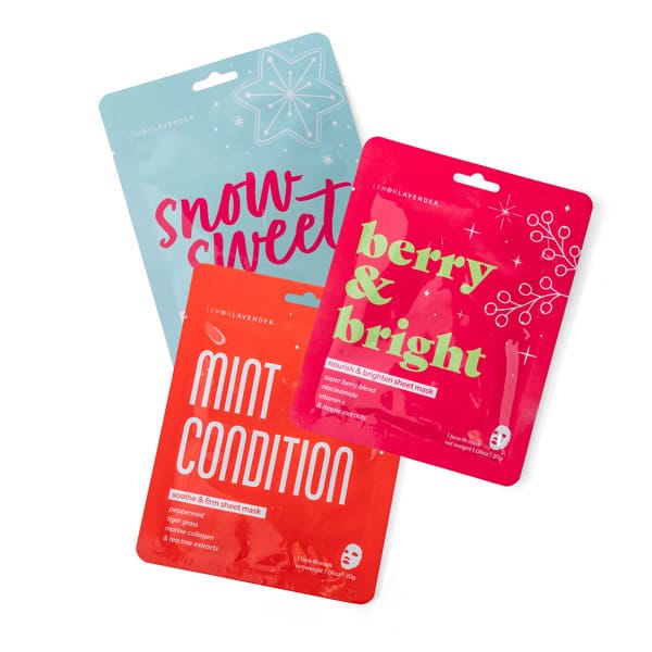 DM Merchandising Gifts Lemon Lavender Let It Glow Holiday Face Masks