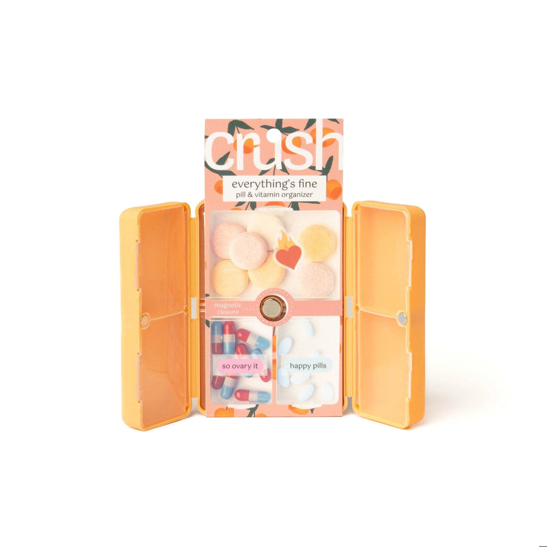 DM Merchandising Gifts Peach Everything's Fine Pill & Vitamin Case