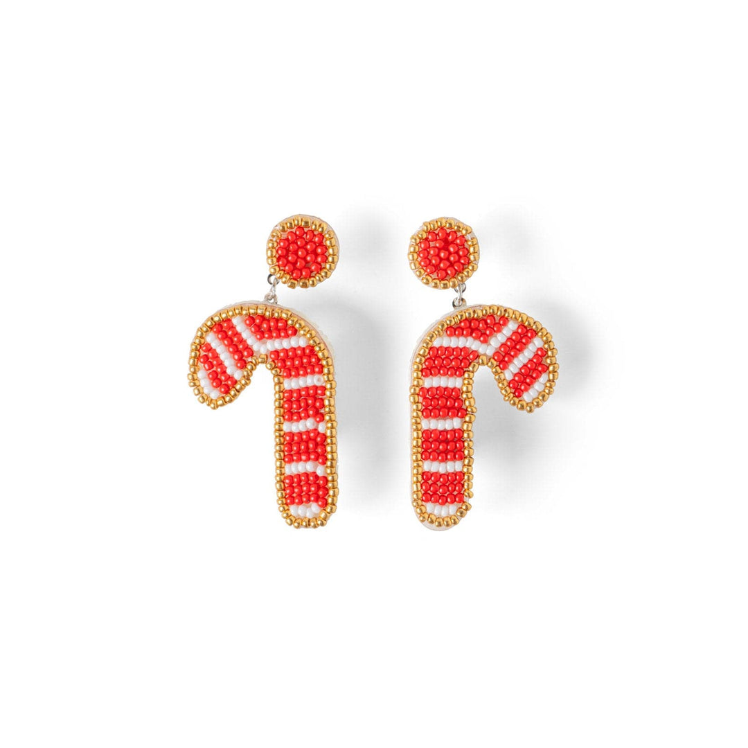 DM Merchandising Holiday Candy Cane Holiday Spirit Beaded Earrings