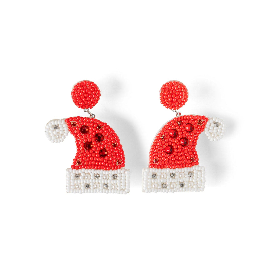 DM Merchandising Holiday Santa Hat Holiday Spirit Beaded Earrings