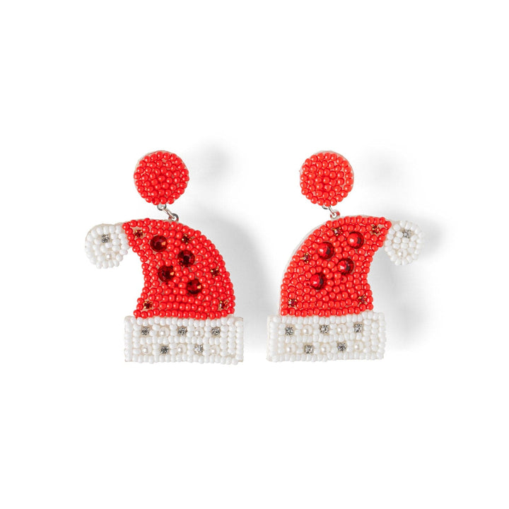 DM Merchandising Holiday Santa Hat Holiday Spirit Beaded Earrings