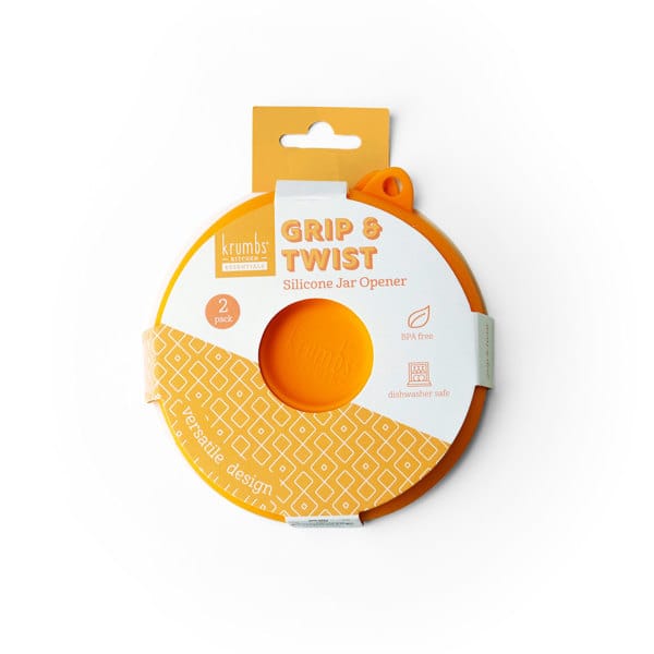 DM Merchandising Home Orange Krumbs Kitchen Essentials 2pk Silicone Jar Opener