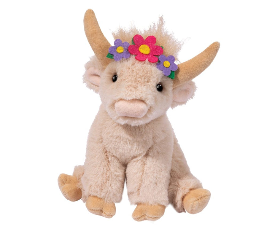 Douglas Plush Toy Highland Cow W/ Flower Crown | Douglas