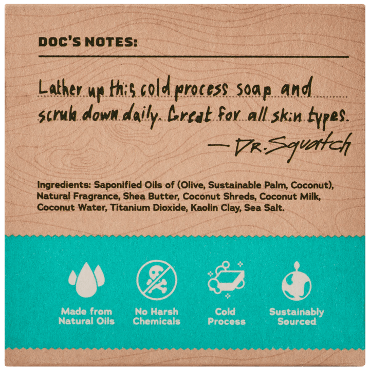Dr. Squatch Hand Soap Coconut Castaway - Dr. Squatch Soap Bar
