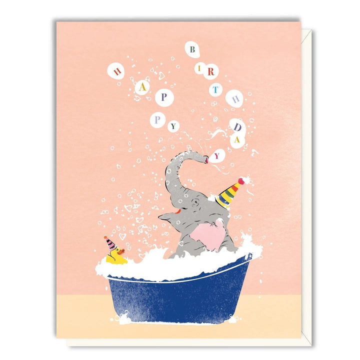 Driscoll Designs Card Birthday Elephant In Tub Card