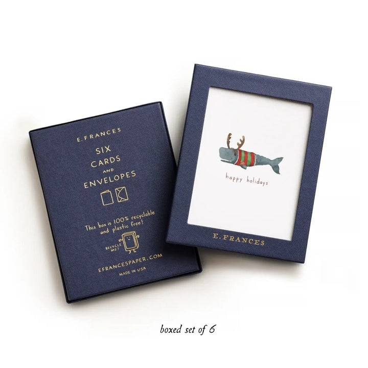 E. Frances Paper Boxed Card Set Christmas Whale Boxed Card Set