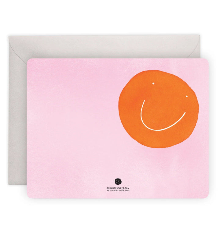 E. Frances Paper Boxed Card Set Orange Smiley Flat Notes