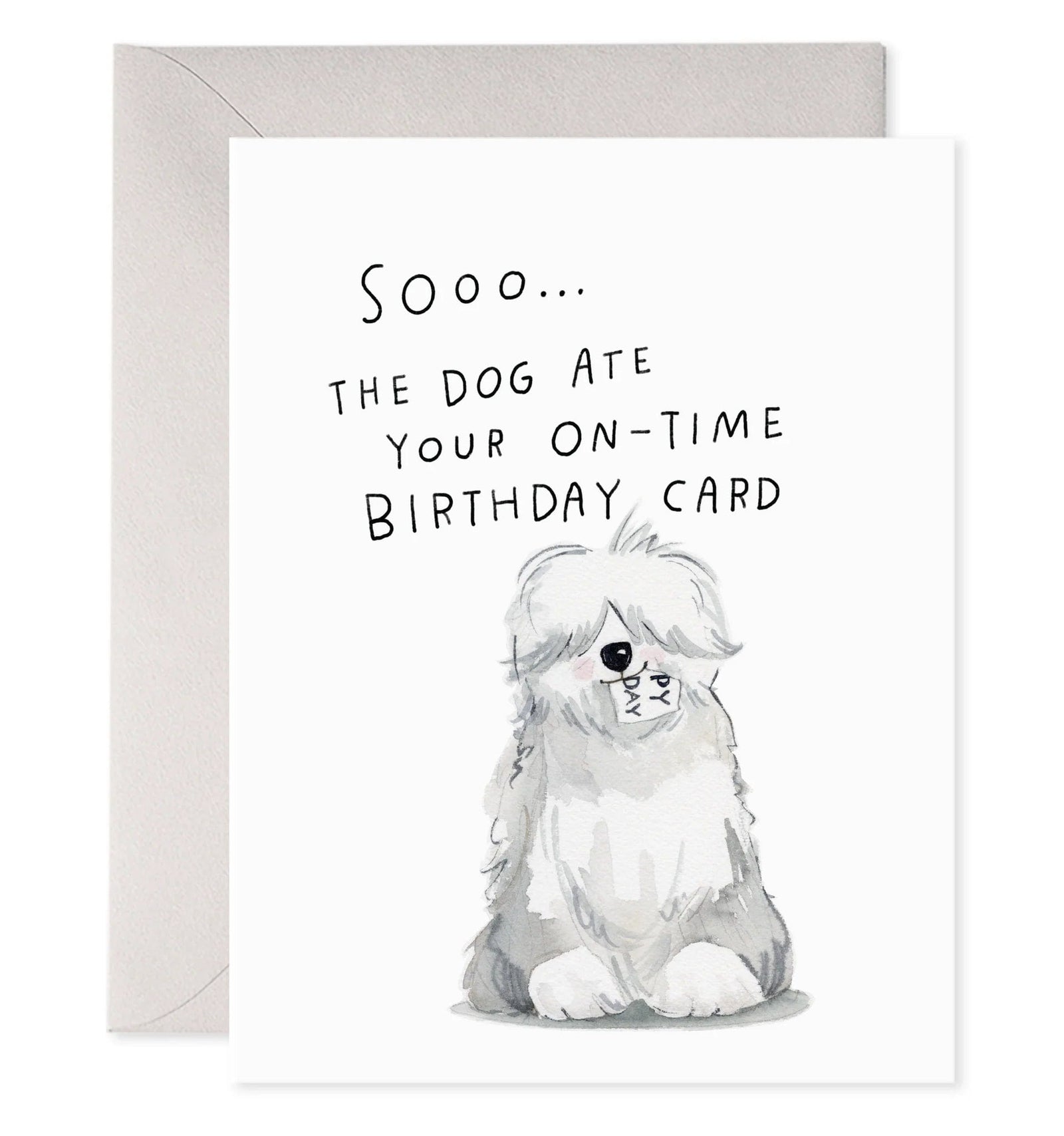 E. Frances Paper Card Sheepdog Belated Card