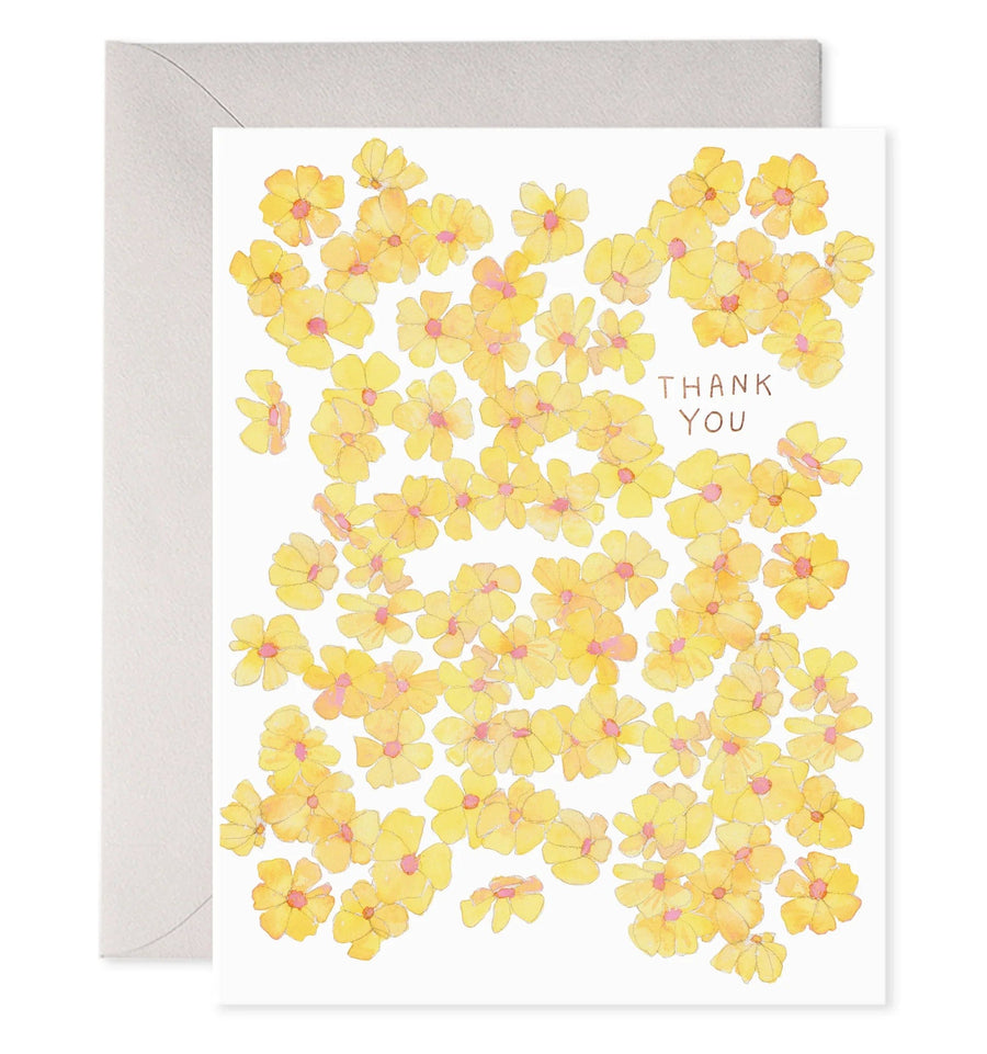 E. Frances Paper Card Yellow Flowers Thank You Card