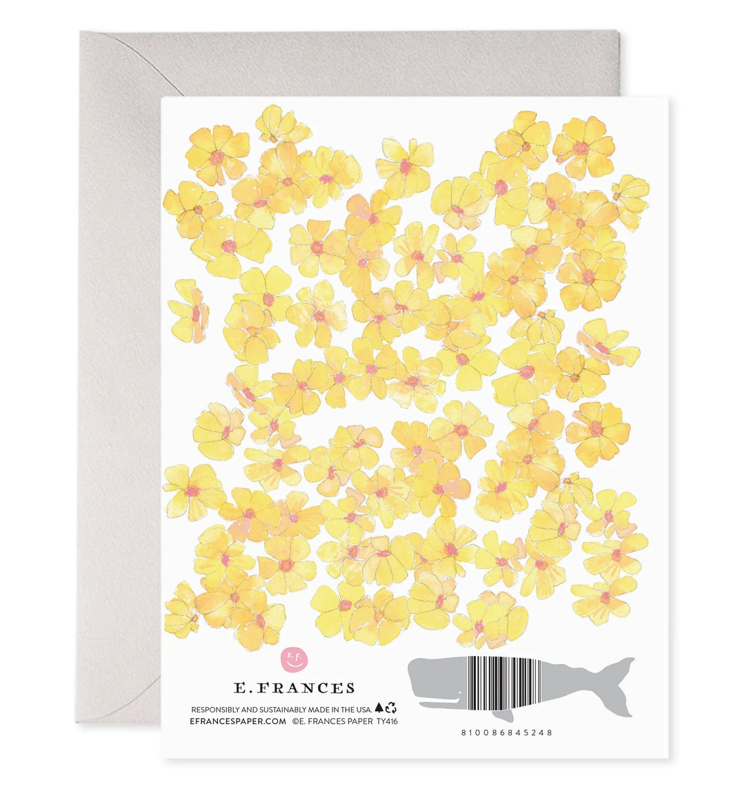 E. Frances Paper Card Yellow Flowers Thank You Card