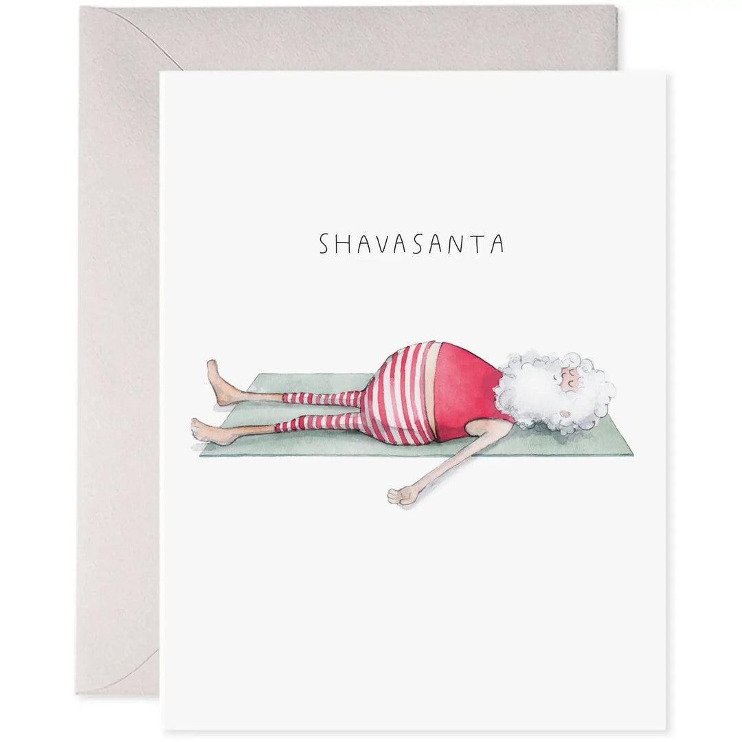 E. Frances Paper Card Yoga Santa Card