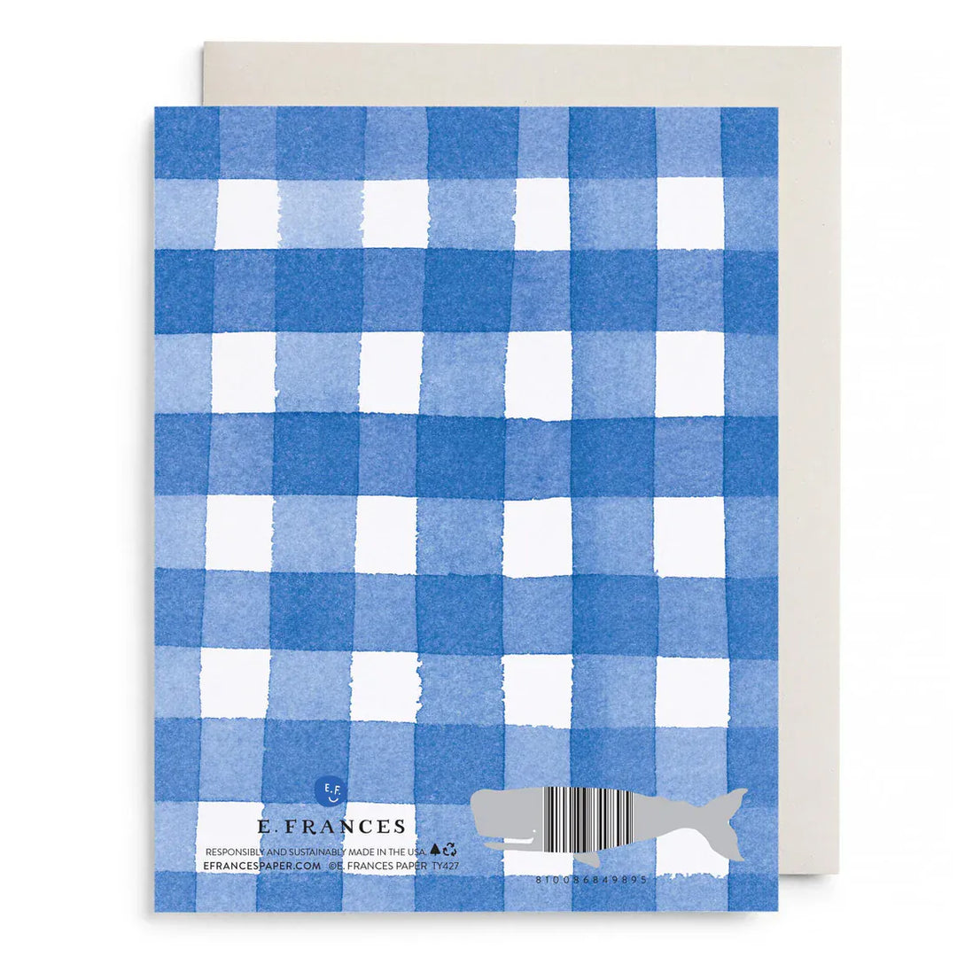 E. Frances Paper Cards Blue Gingham Thank You Boxed Card Set