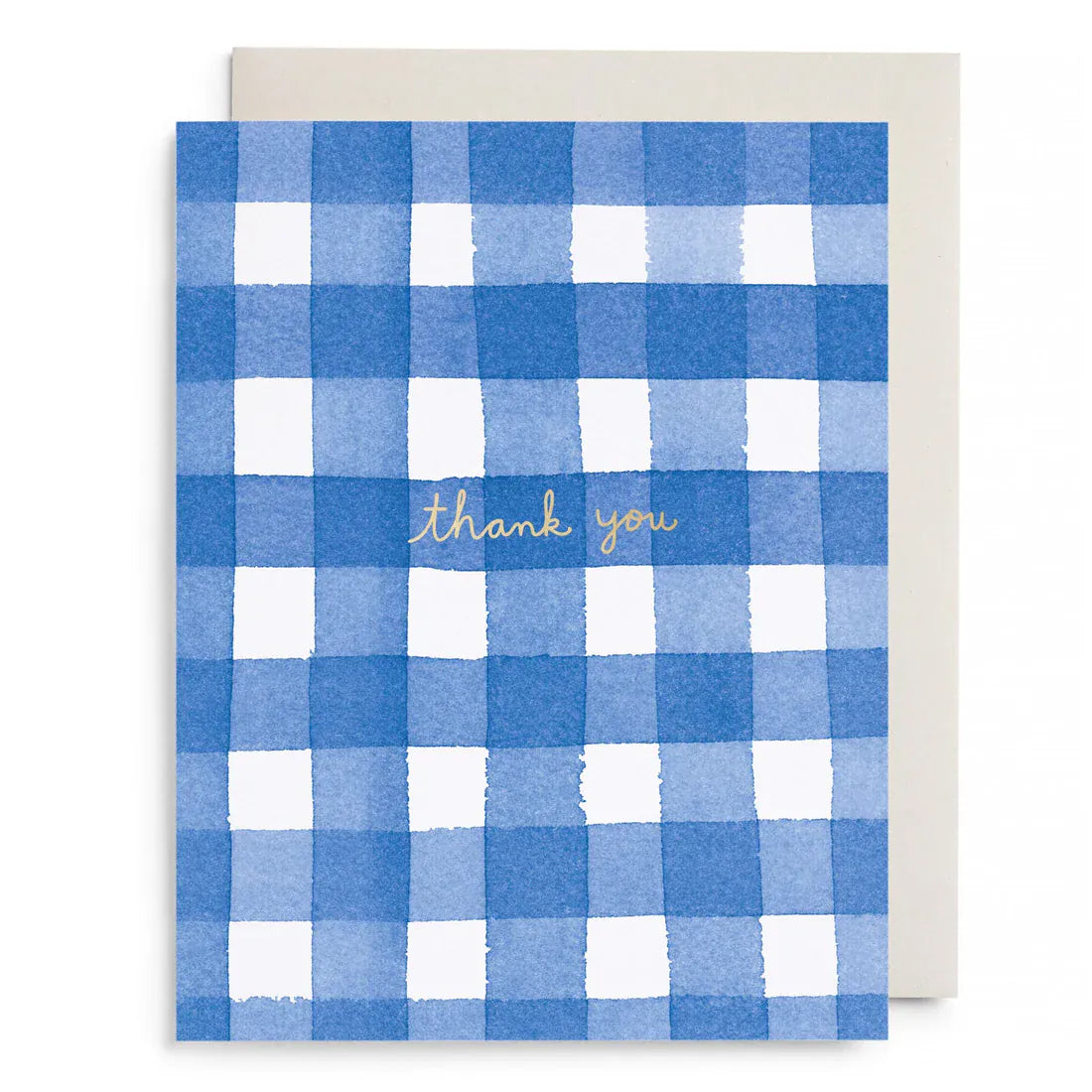 E. Frances Paper Cards Blue Gingham Thank You Greeting Card