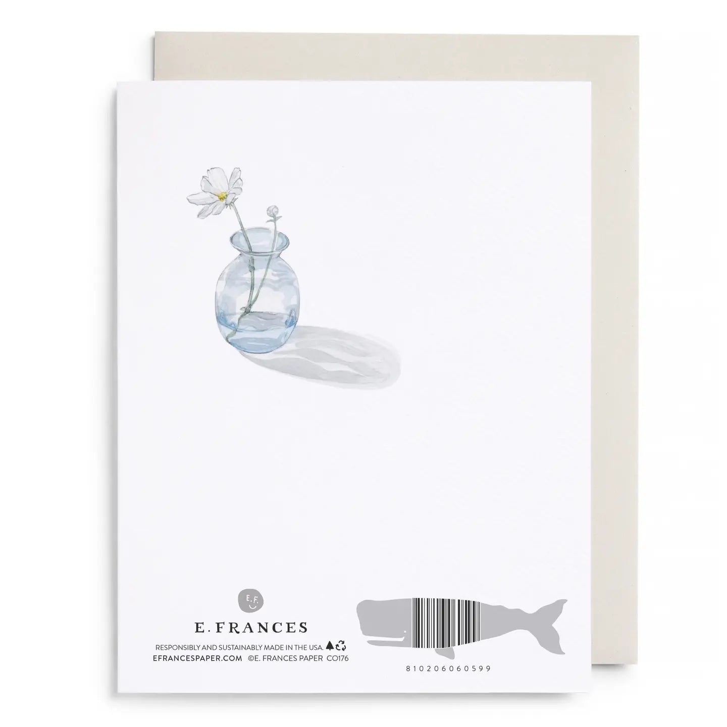 E. Frances Paper Cards Bud Vase Sending Love Greeting Card