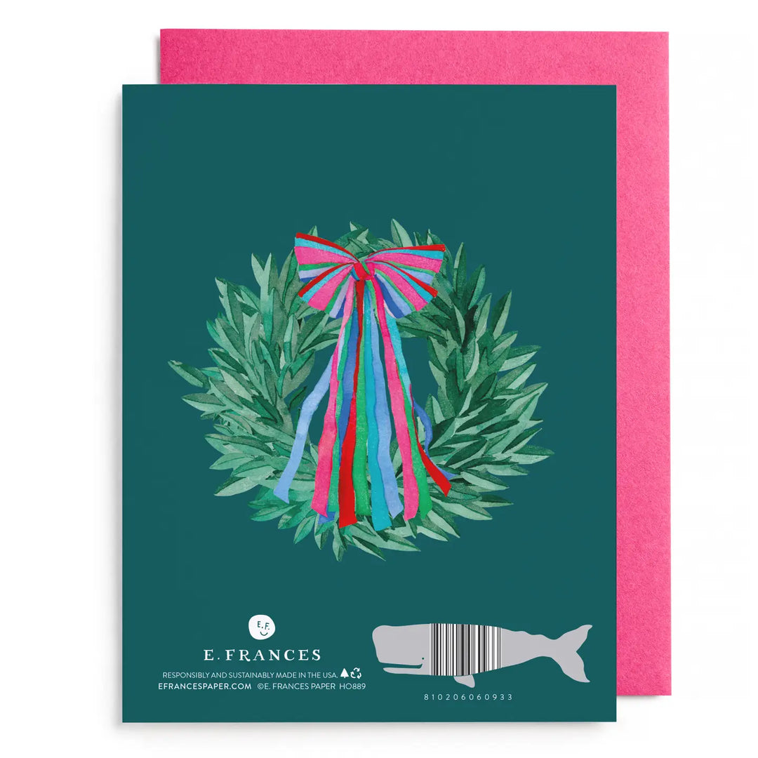 E. Frances Paper Cards Colorful Bow Wreath Boxed Card Set