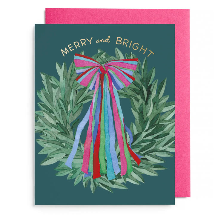 E. Frances Paper Cards Colorful Bow Wreath Boxed Card Set